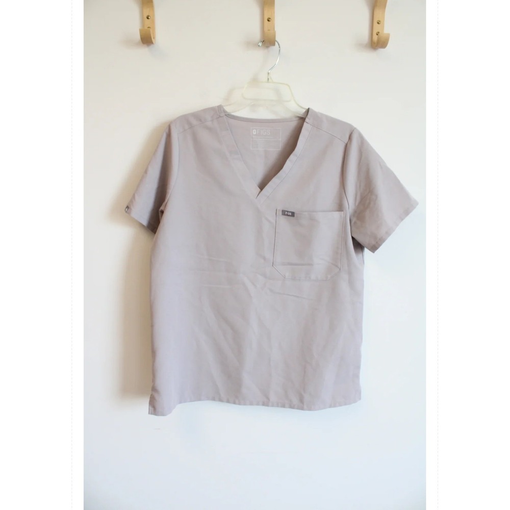 FIGS Casma V-Neck Scrub Top Graphite Gray Technical Collection Women Large L